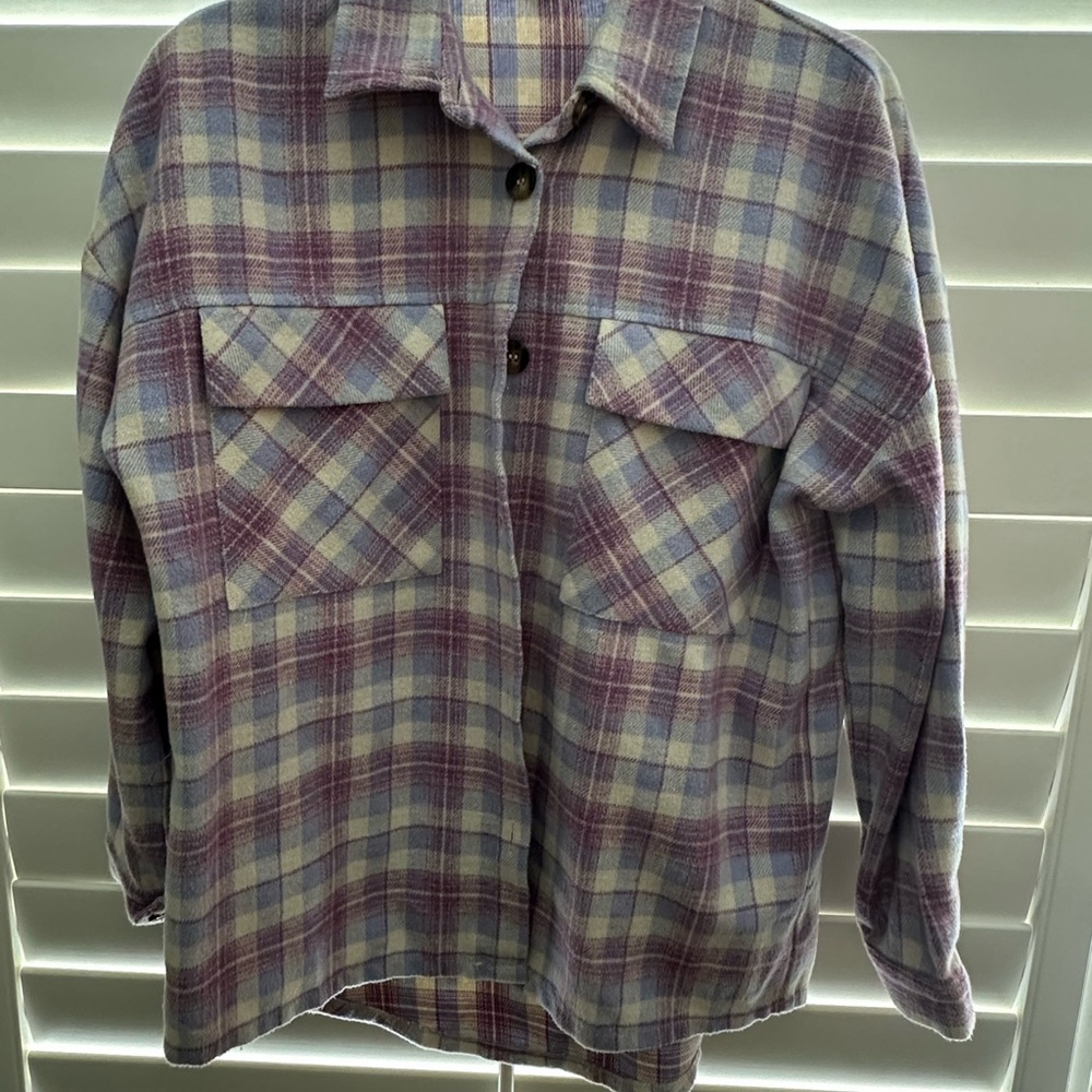THML Lavender and Ivory Checkered Flannel